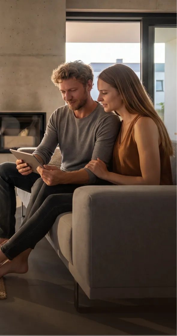 coppia casa moderna riqualificata energeticamente