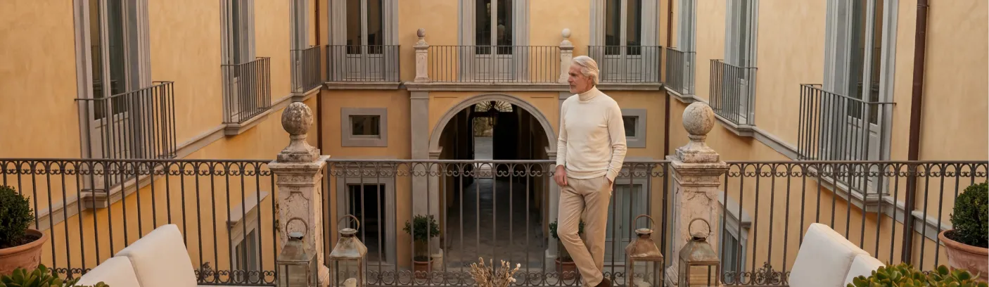 signore in terrazzo casa di pregio riqualificata energeticamente