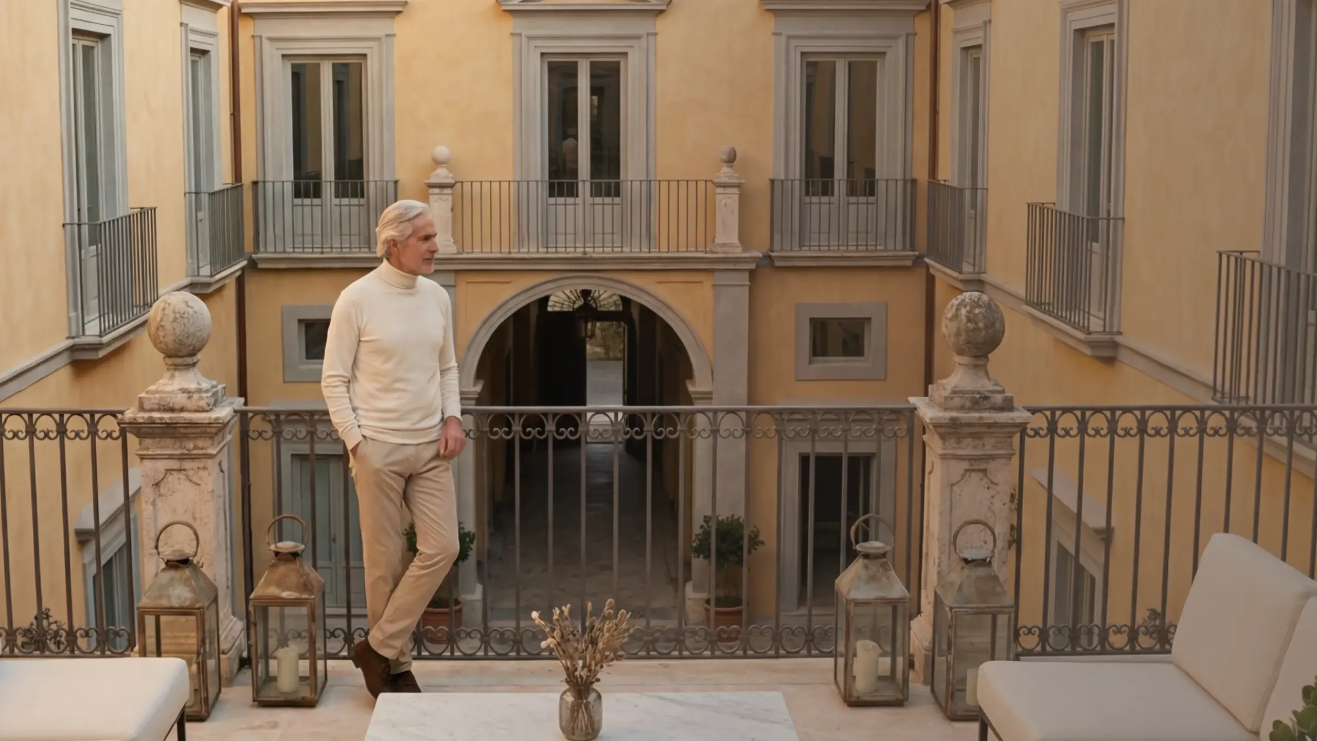 signore in terrazzo casa di pregio riqualificata energeticamente